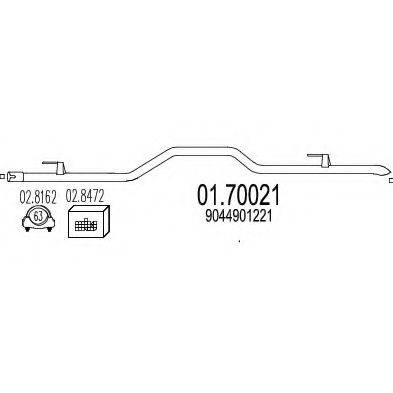 MTS 0170021 Труба вихлопного газу