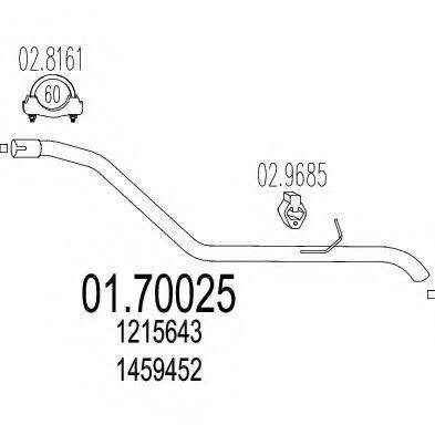 MTS 0170025 Труба вихлопного газу