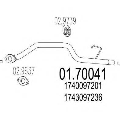 MTS 0170041 Труба вихлопного газу