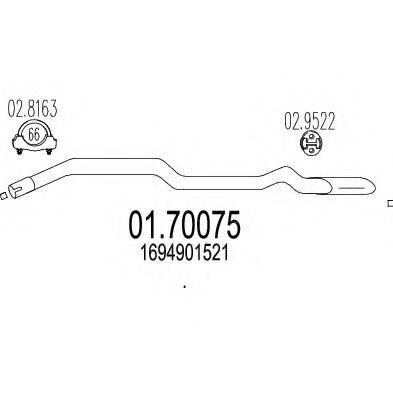 MTS 0170075 Труба вихлопного газу