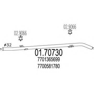 MTS 0170730 Труба вихлопного газу