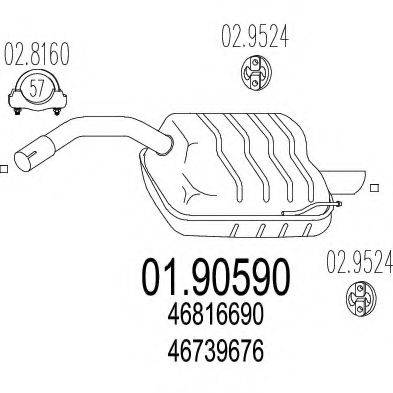 MTS 0190590 Глушник вихлопних газів кінцевий