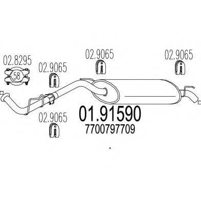 MTS 0191590 Глушник вихлопних газів кінцевий