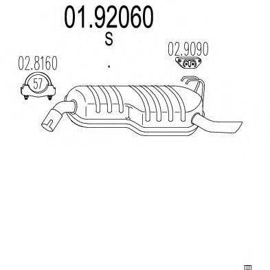 MTS 0192060 Глушник вихлопних газів кінцевий