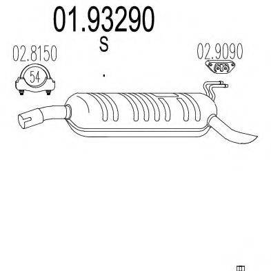 MTS 0193290 Глушник вихлопних газів кінцевий
