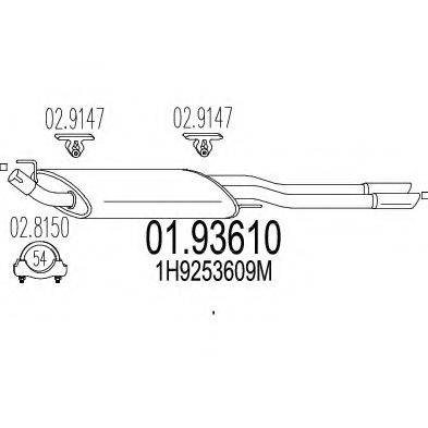 MTS 0193610 Глушник вихлопних газів кінцевий