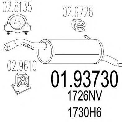 MTS 0193730 Глушник вихлопних газів кінцевий