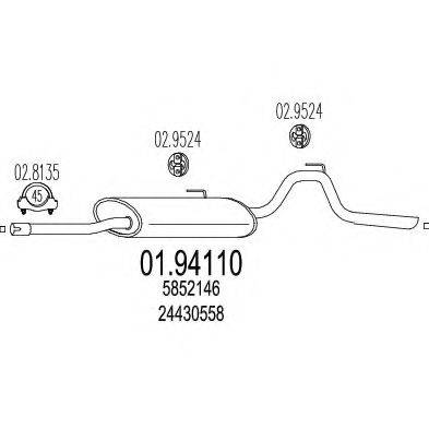 MTS 0194110 Глушник вихлопних газів кінцевий