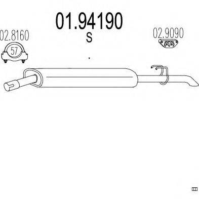 MTS 0194190 Глушник вихлопних газів кінцевий