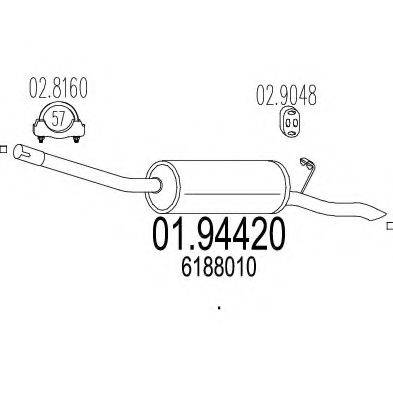 MTS 0194420 Глушник вихлопних газів кінцевий