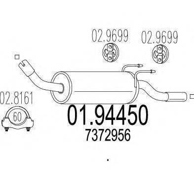 MTS 0194450 Глушник вихлопних газів кінцевий