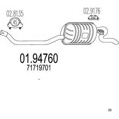 MTS 0194760 Глушник вихлопних газів кінцевий