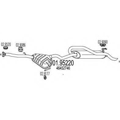 MTS 0195220 Глушник вихлопних газів кінцевий