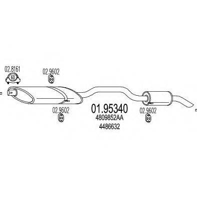 MTS 0195340 Глушник вихлопних газів кінцевий