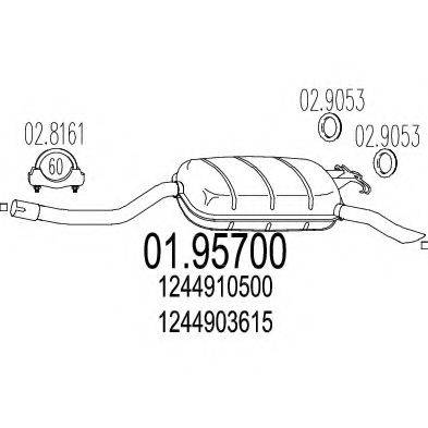 MTS 0195700 Глушник вихлопних газів кінцевий
