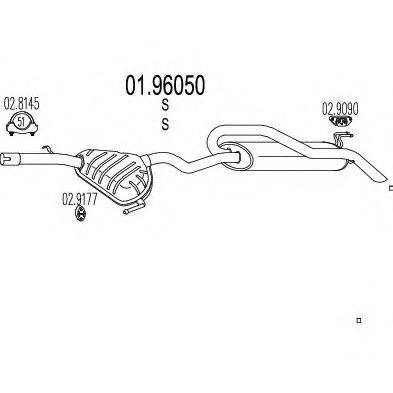 MTS 0196050 Глушник вихлопних газів кінцевий