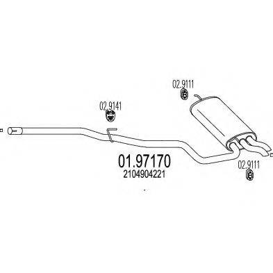 MTS 0197170 Глушник вихлопних газів кінцевий