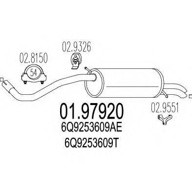 MTS 0197920 Глушник вихлопних газів кінцевий