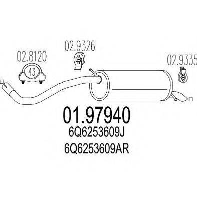 MTS 0197940 Глушник вихлопних газів кінцевий