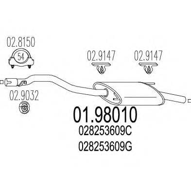 MTS 0198010 Глушник вихлопних газів кінцевий