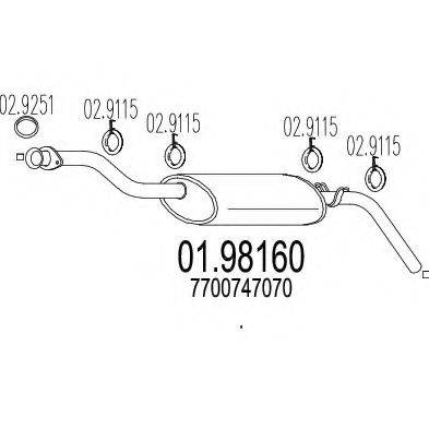 MTS 0198160 Глушник вихлопних газів кінцевий