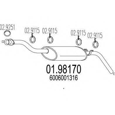 MTS 0198170 Глушник вихлопних газів кінцевий