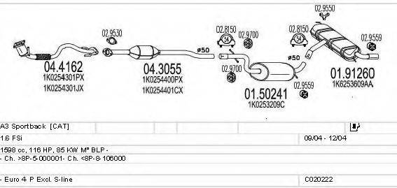 MTS C020222000586 Система випуску ОГ