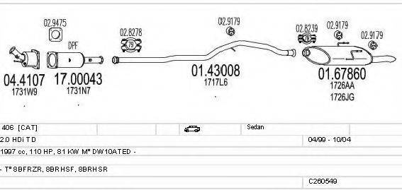 MTS C260549009075 Система випуску ОГ