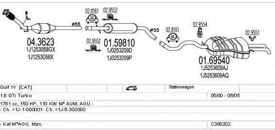 MTS C380202003005 Система випуску ОГ