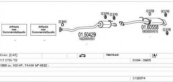 MTS C120074002694 Система випуску ОГ