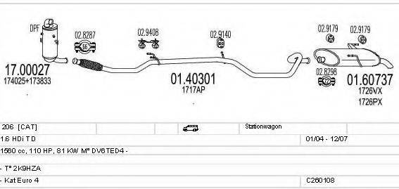 MTS C260108006010 Система випуску ОГ