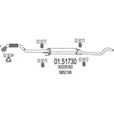 MTS 0151730 Середній глушник вихлопних газів