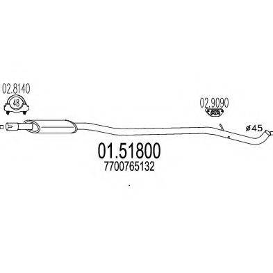 MTS 0151800 Середній глушник вихлопних газів