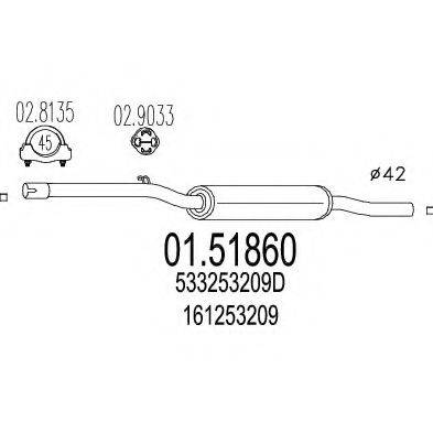 MTS 0151860 Середній глушник вихлопних газів