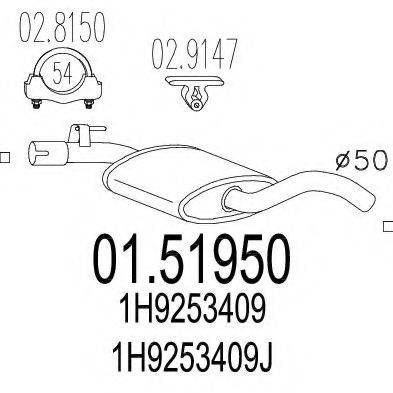 MTS 0151950 Середній глушник вихлопних газів