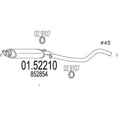 MTS 0152210 Середній глушник вихлопних газів