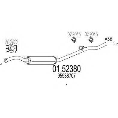 MTS 0152380 Середній глушник вихлопних газів