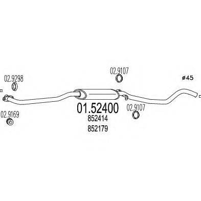 MTS 0152400 Середній глушник вихлопних газів