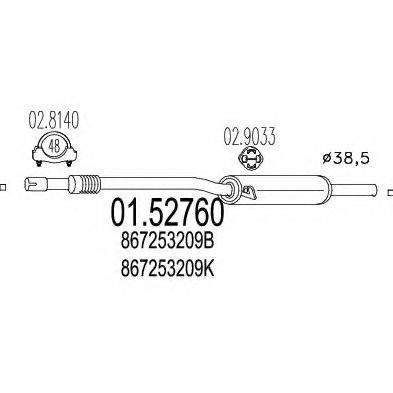 MTS 0152760 Середній глушник вихлопних газів