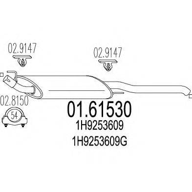 MTS 0161530 Глушник вихлопних газів кінцевий