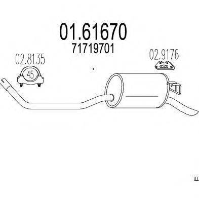 MTS 0161670 Глушник вихлопних газів кінцевий