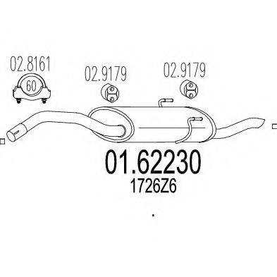 MTS 0162230 Глушник вихлопних газів кінцевий
