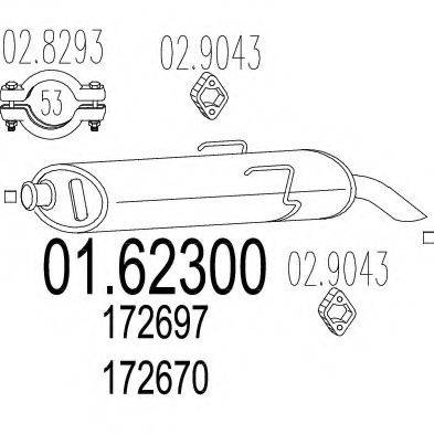MTS 0162300 Глушник вихлопних газів кінцевий