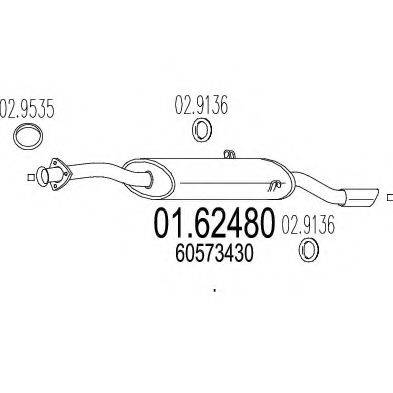 MTS 0162480 Глушник вихлопних газів кінцевий