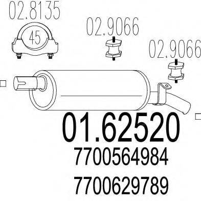 MTS 0162520 Глушник вихлопних газів кінцевий