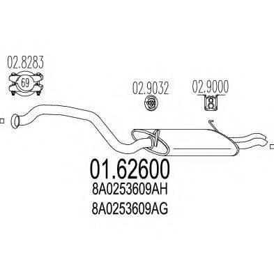 MTS 0162600 Глушник вихлопних газів кінцевий