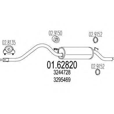 MTS 0162820 Глушник вихлопних газів кінцевий