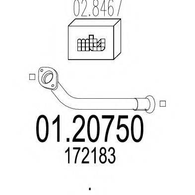 MTS 0120750 Труба вихлопного газу