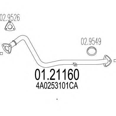 MTS 0121160 Труба вихлопного газу
