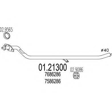 MTS 0121300 Труба вихлопного газу